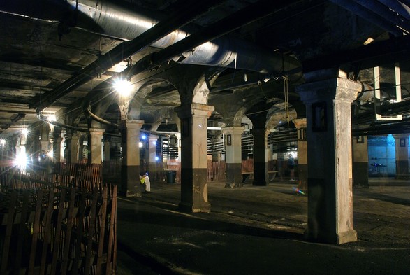 Tunnel - part of the old abandoned trolley system subway in Cleveland, Ohio.