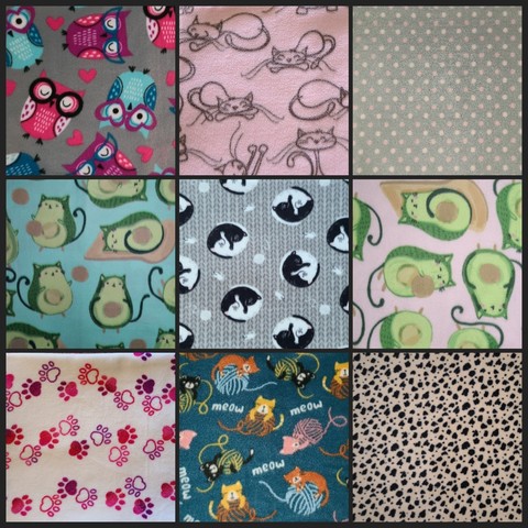 Some of our self-heating pet bed prints (cat theme)
