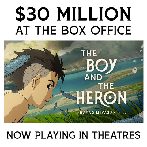 THE BOY AND THE HERON has made over $30 million at the North American box office, marks the latest milestone for the highest-grossing Studio Ghibli film here to date.
