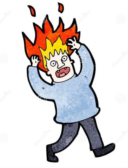 hair on fire person