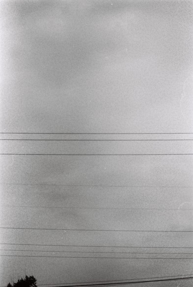 An image of black and white picture of Electric Transfer Wires agains the sky