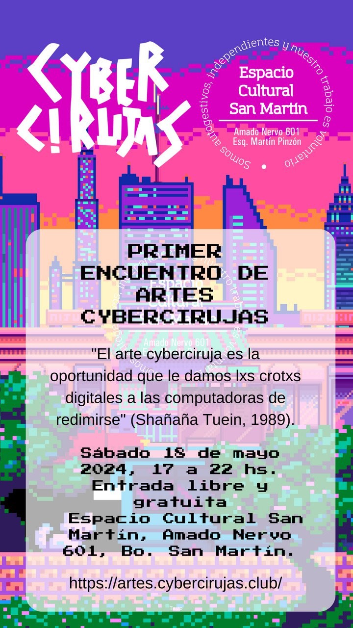 Cybercirujas art meeting flyer