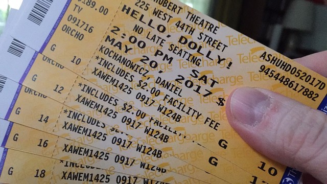 Five tickets for the May 20th, 2017 matinee performance of Hello, Dolly starring Bette Midler on Broadway. 