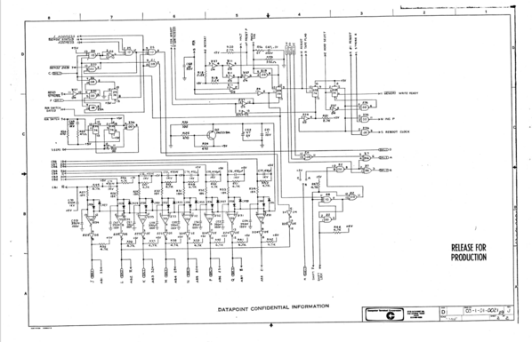 A full page of schematics for the Keyboard Decoder PCB.