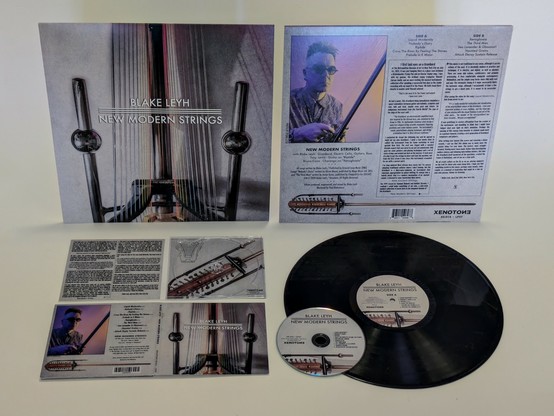 The CD and vinyl LP packages of Blake Leyh’s album NEW MODERN STRINGS which will be released on June 21st 2024