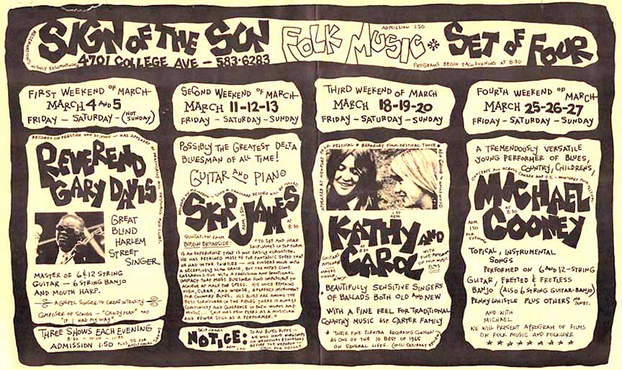 Hand-drawn handbill (possibly) advertising performances by the artists mentioned, plus two others.