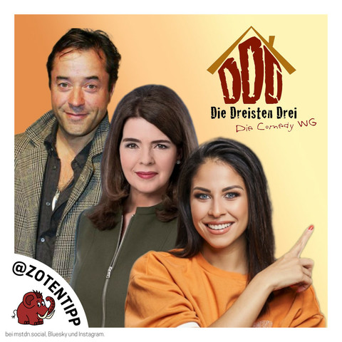 Eine Kollage mit Jan Josef Liefers, Susanne Daubner und Negah Amiri neben dem Logo für die alte Sat1-Sketch-Comedy 