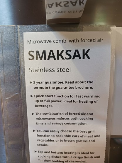 IKEA'S oven, the Smaksak