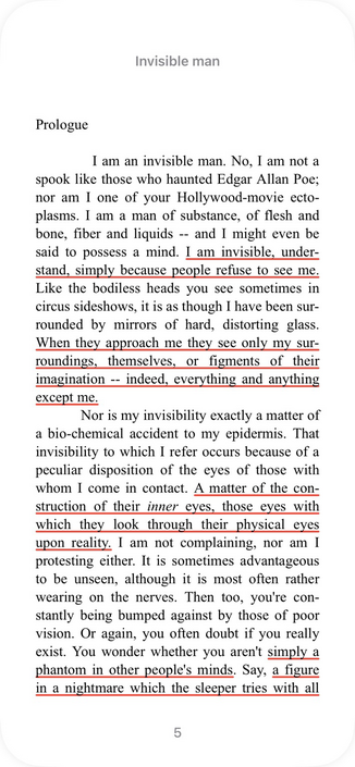 Page from “Invisible Man”, a novel by Ralph Ellison