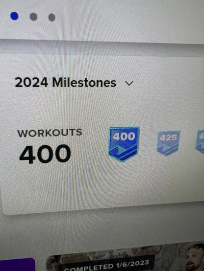 I have completed 400 workouts in 2024
