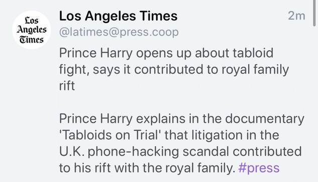 Prince Harry opens up about tabloid fight, says it contributed to royal family rift
Prince Harry explains in the documentary
'Tabloids on Trial' that litigation in the
U.K. phone-hacking scandal contributed to his rift with the royal family. #press