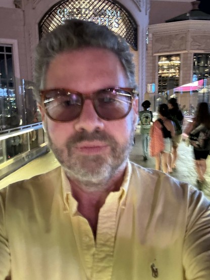 Selfie in the dark wearing sunglasses. 