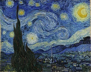 Painting of 'The Starry Night' by Vincent Van Gogh.