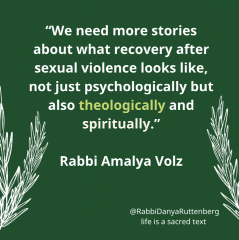 “We need more stories about what recovery after sexual violence looks like, not just psychologically but also theologically and spiritually.”