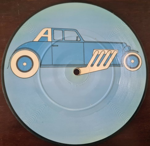 Picture disc with Car in blue