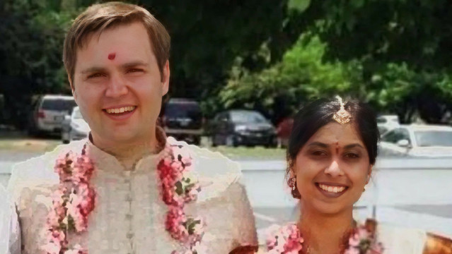 JD Vance and wife Usha in Indian garb 