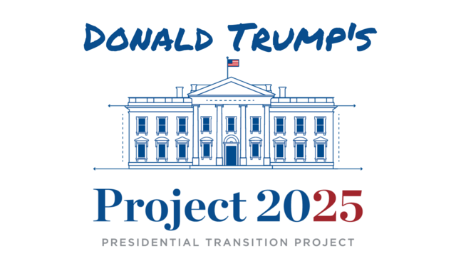 Project 2025 logo with added text: 