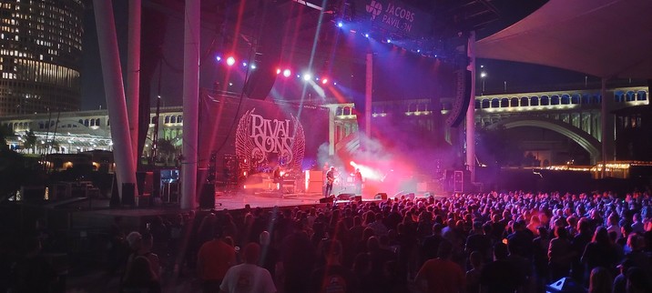 A Shot of Rival Sons on stage At Jacobs Pavillion 