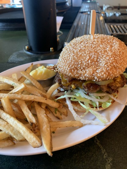 Picture of a burger and fries