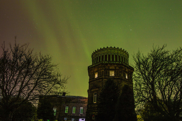 Green aurora over Edinburgh Royal Observatory