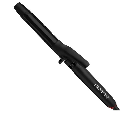 A black Revlon curling iron.