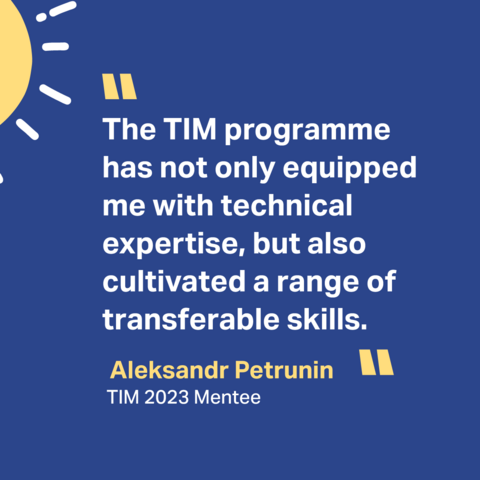 Quote from a past Trust & Identity Incubator Mentorship (TIM) Programme participant