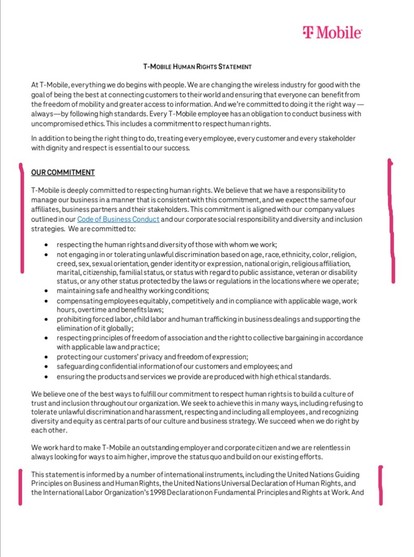 Screenshot "Human Rights Statement" T-Mobile US, Stand 10.2.2025

Dokument mut volkem Text unter dem oben im Tröt angegebenen Link. 
