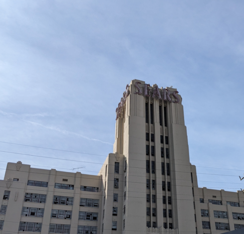 Old Sears building/factory with a prominent tower