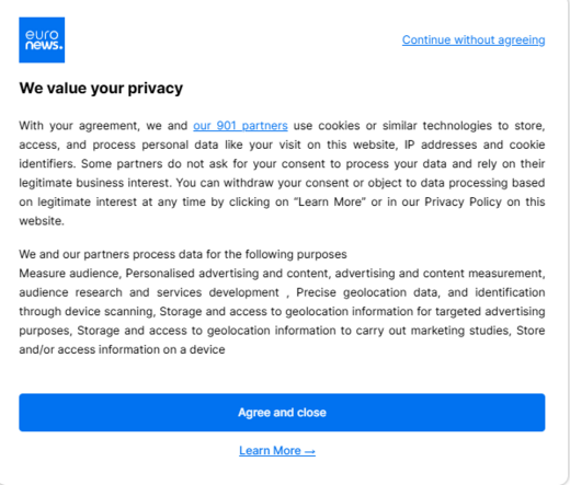 Logo                                                     Continue without agreeing →

We value your privacy


With your agreement, we and our 901 partners use cookies or similar technologies to store, access, and process personal data like your visit on this website, IP addresses and cookie identifiers. Some partners do not ask for your consent to process your data and rely on their legitimate business interest. You can withdraw your consent or object to data processing based on legitimate interest at any time by clicking on “Learn More” or in our Privacy Policy on this website.
We and our partners process data for the following purposes
Measure audience, Personalised advertising and content, advertising and content measurement, audience research and services development , Precise geolocation data, and identification through device scanning, Storage and access to geolocation information for targeted advertising purposes, Storage and access to geolocation information to carry out marketing studies, Store and/or access information on a device

Agree and close
Learn More
