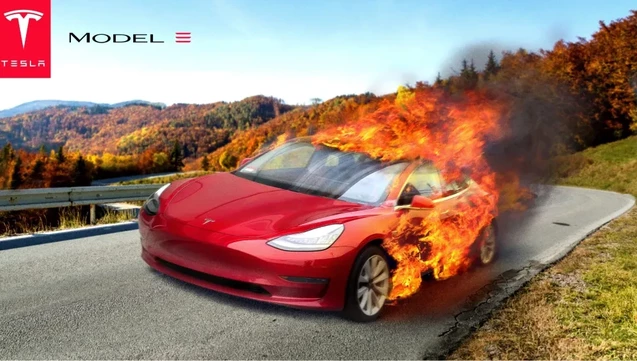 Model on fire