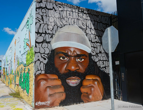 Mural of a black man