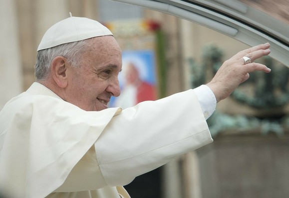 Photo of Pope Francis by Jeffrey Bruno, taken at the Canonization of Pope John XXIII and Pope John Paul II. Use licensed under Creative Commons.