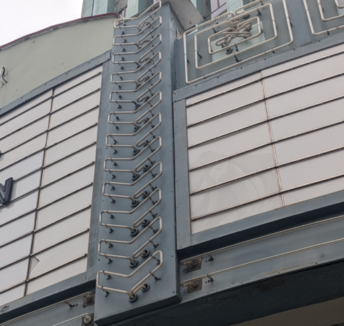 Neon chevrons on the Wiltern sign