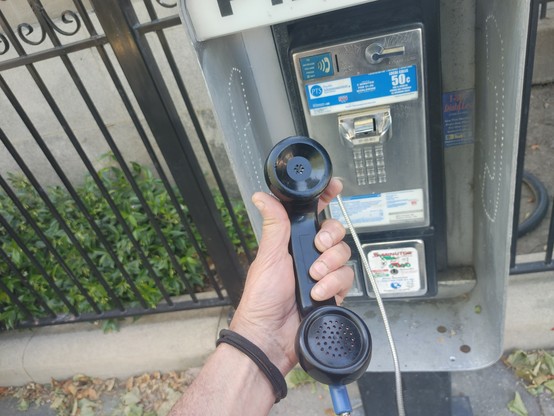 Working payphone, Santa Cruz, across from Clock Tower.