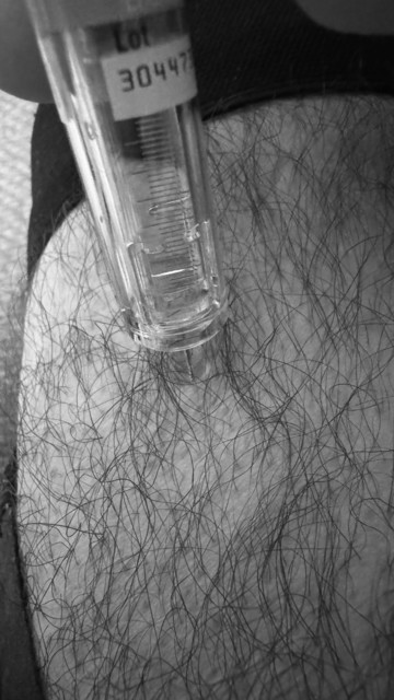 Injecting myself with blood thinners