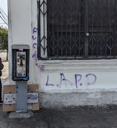 Pay phone and some anti LAPD graffiti