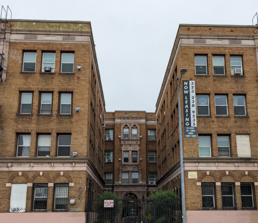 Brick apartment building probably from the 60s