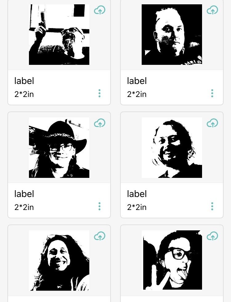 black and white low res photo of several faces