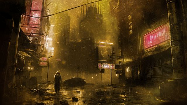 Image by Nuwan Tharaka.

Mennan City, on the Teel Corporation's capital planet of Caliban.

The city is enshrouded in a thick yellow smog that is lethal to anyone unmasked on the street. Polluted rain falls from the sky tainted with heavy metals and radioactive isotopes. It's a hellish industrial nightmare and proof that humanity repeats the mistakes of the past.