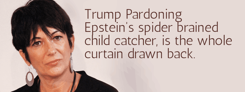 Trump Pardoning
  Epstein's spider brained child catcher is the whole curtain drawn back.