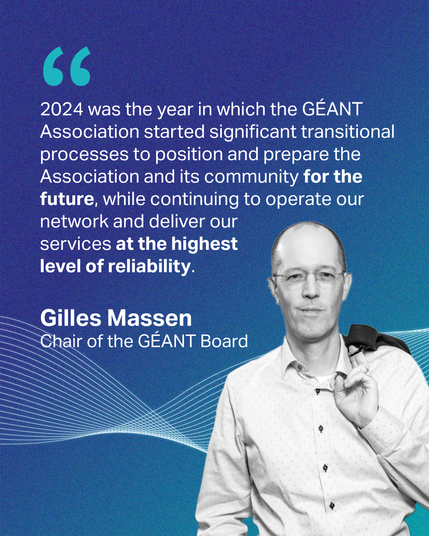 Quote from Gilles Massen, Chair of the GÉANT Board, from the GÉANT Annual Report 2024