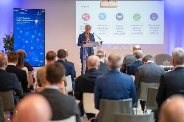 GÉANT CEO Lise Fuhr at the GÉANT Multistakeholder Policy Event in Brussels