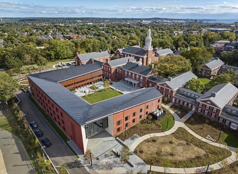 Aerial photo of the Living Village at Yale Divinity School