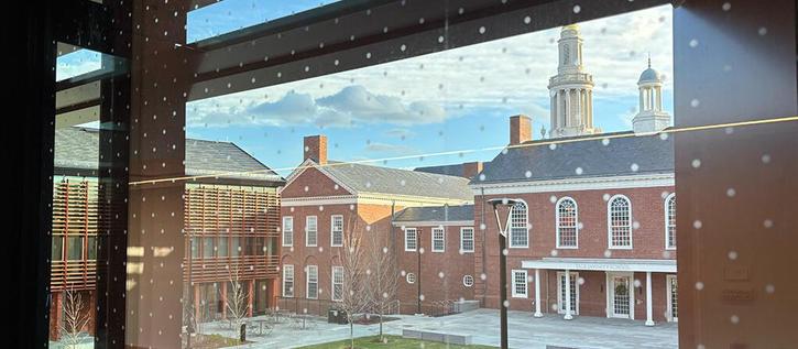 A few from the Living Village of Yale Divinity School through glass windows with a dot pattern on the glass to deter bird strikes.