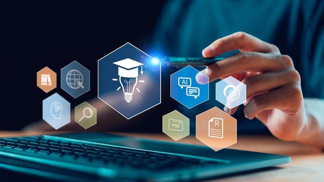 Adobe Stock image with educational hat icons, etc