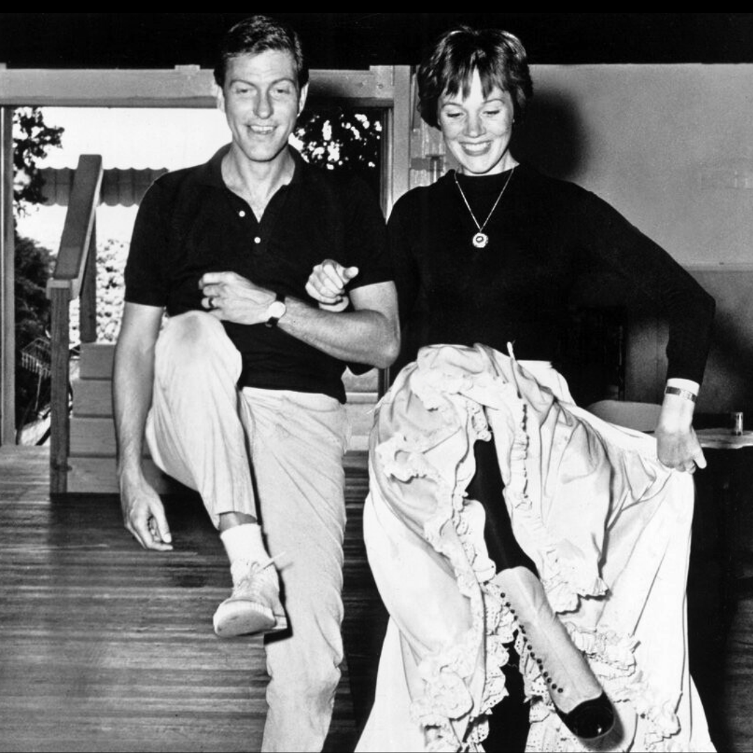 Dick Van Dyke and Julie Andrews rehearsing MARY POPPINS (1964).