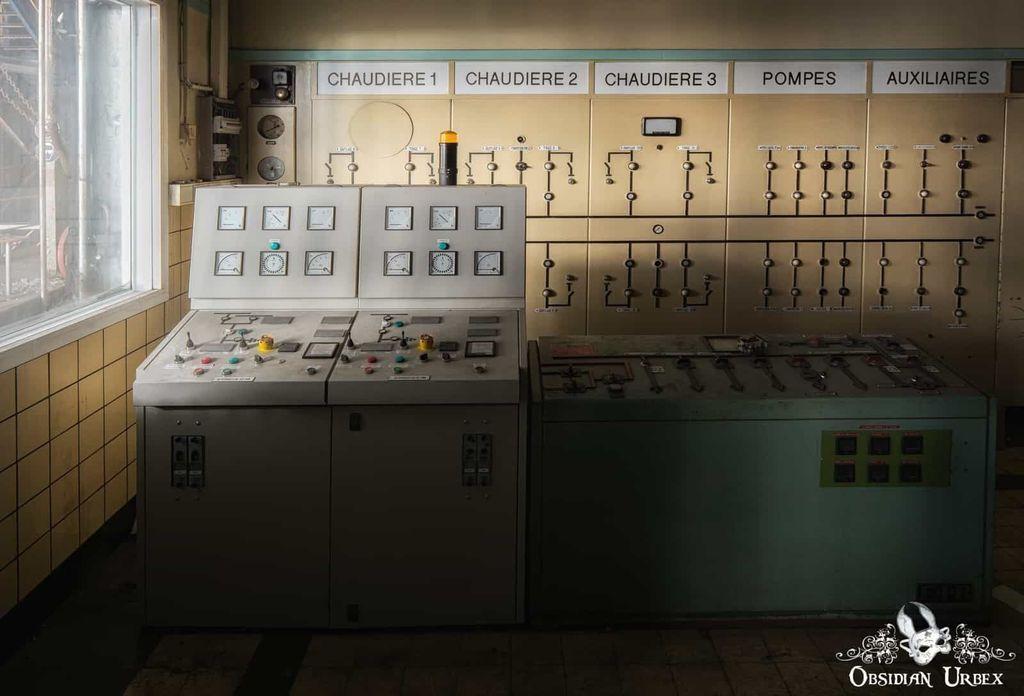 control room with consoles and dials