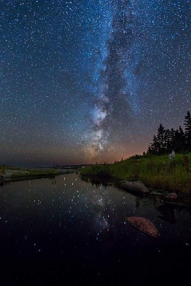 Milky Way view over lake