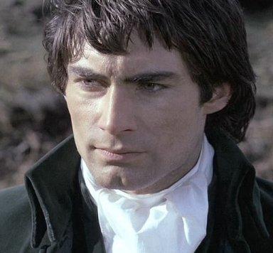 Timothy Dalton as Heathcliff, the older, scrubbed-up version. He has longish hair, a long fringe, excellent murder-eyebrows and chiselled features. He is New Romantic before the New Romantics, and Gothic in the 19th century manner.