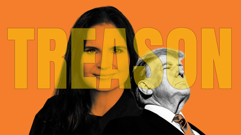 Image or Aileen Cannon and Trump.  Superimposed caption:  TREASON.